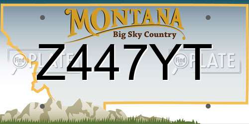 Z447YT Montana License Plate