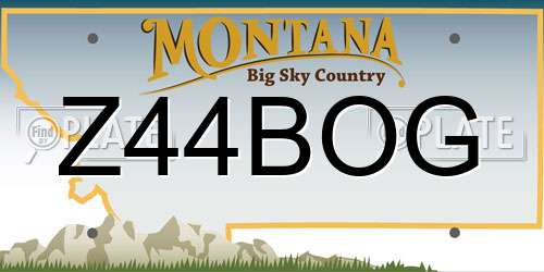 Z44BOG Montana License Plate