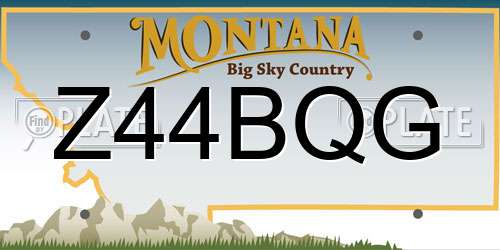 Z44BQG Montana License Plate