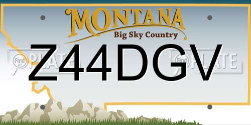 Z44DGV Montana License Plate