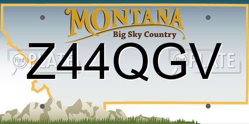 Z44QGV Montana License Plate