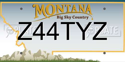 Z44TYZ Montana License Plate