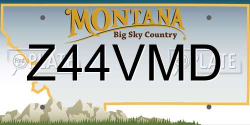 Z44VMD Montana License Plate