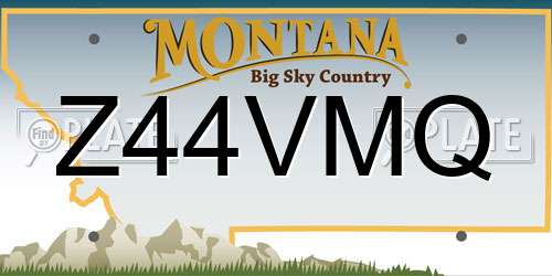 Z44VMQ Montana License Plate