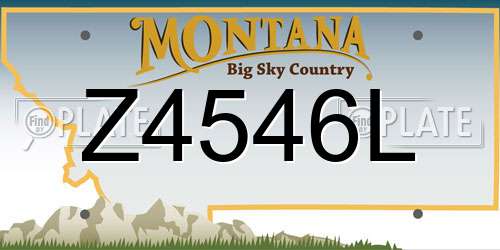 Z4546L Montana License Plate