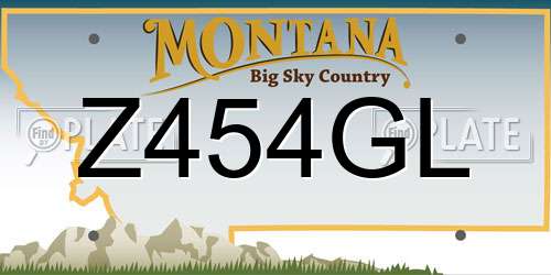 Z454GL Montana License Plate