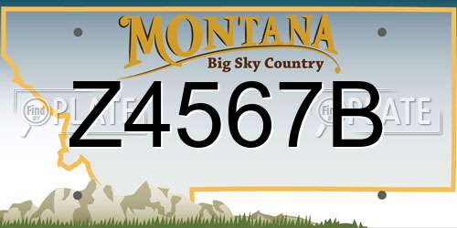 Z4567B Montana License Plate