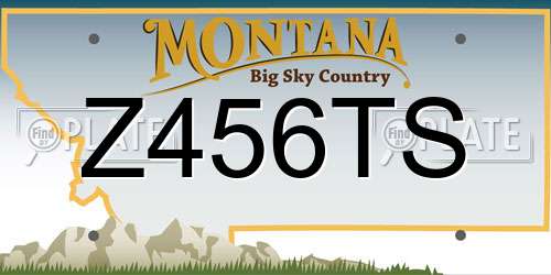 Z456TS Montana License Plate