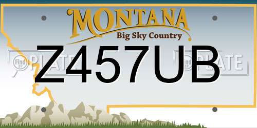 Z457UB Montana License Plate
