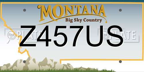 Z457US Montana License Plate