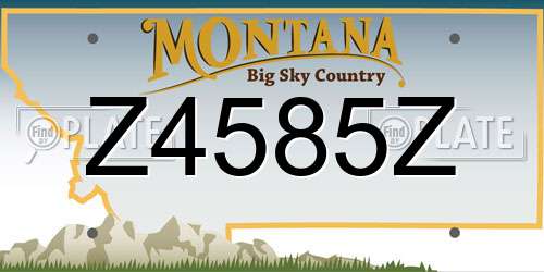 Z4585Z Montana License Plate