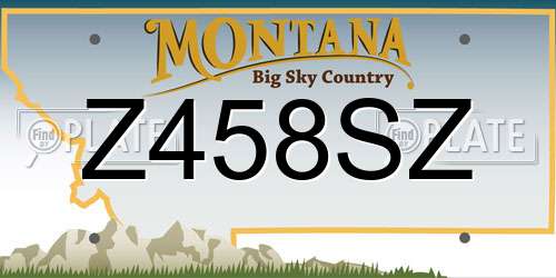Z458SZ Montana License Plate