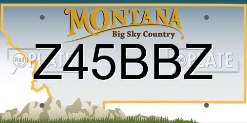 Z45BBZ Montana License Plate