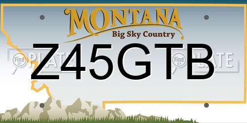 Z45GTB Montana License Plate