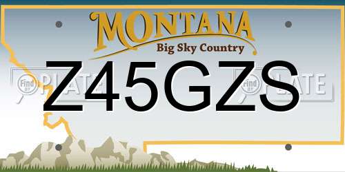 Z45GZS Montana License Plate