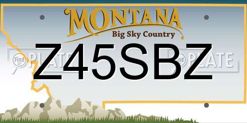 Z45SBZ Montana License Plate