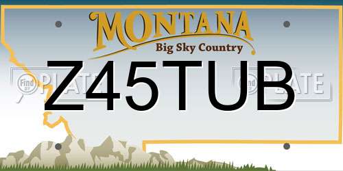 Z45TUB Montana License Plate