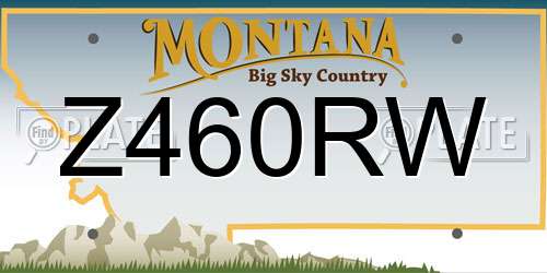 Z460RW Montana License Plate