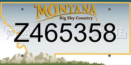 Z465358 Montana License Plate