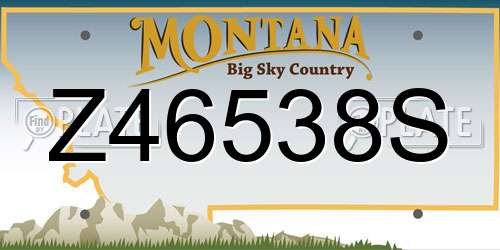 Z46538S Montana License Plate