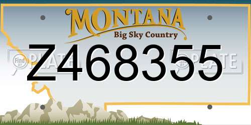 Z468355 Montana License Plate