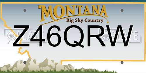 Z46QRW Montana License Plate