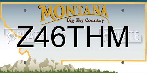 Z46THM Montana License Plate