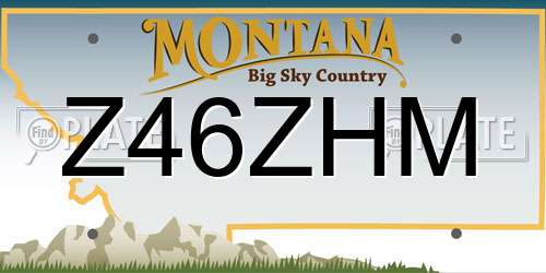 Z46ZHM Montana License Plate