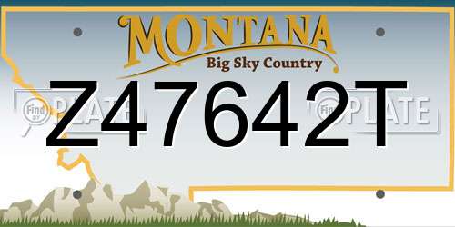 Z47642T Montana License Plate