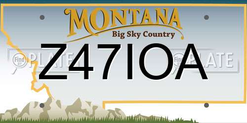 Z47IOA Montana License Plate