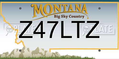 Z47LTZ Montana License Plate