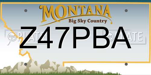 Z47PBA Montana License Plate