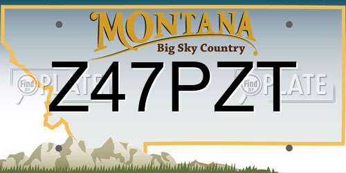 Z47PZT Montana License Plate