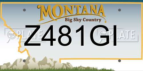 Z481GI Montana License Plate