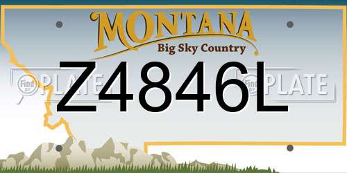 Z4846L Montana License Plate