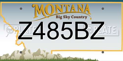 Z485BZ Montana License Plate