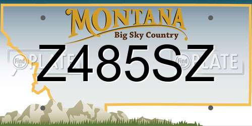 Z485SZ Montana License Plate