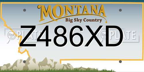 Z486XD Montana License Plate