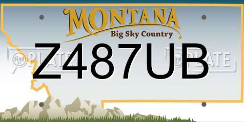 Z487UB Montana License Plate