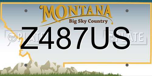 Z487US Montana License Plate