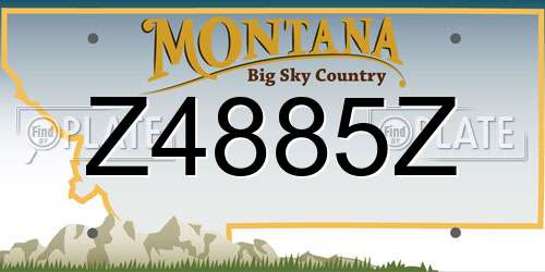 Z4885Z Montana License Plate