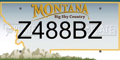 Z488BZ Montana License Plate