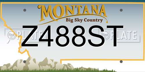 Z488ST Montana License Plate