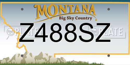 Z488SZ Montana License Plate