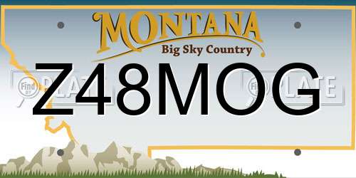 Z48MOG Montana License Plate