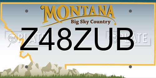 Z48ZUB Montana License Plate