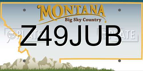 Z49JUB Montana License Plate