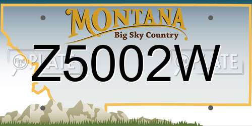 Z5002W Montana License Plate