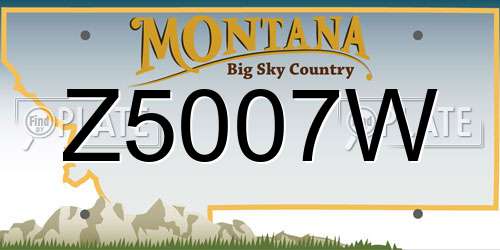 Z5007W Montana License Plate