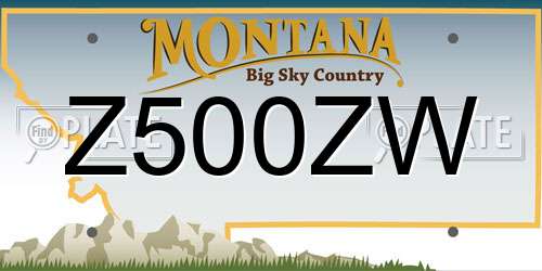 Z500ZW Montana License Plate
